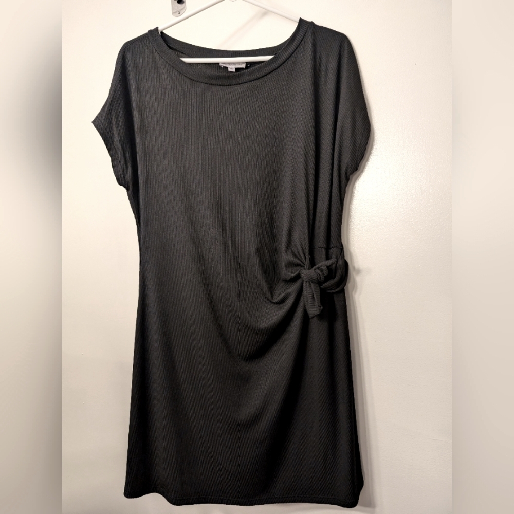 See You Monday Black Dress – XL, Above Knee, Side Tie Detail